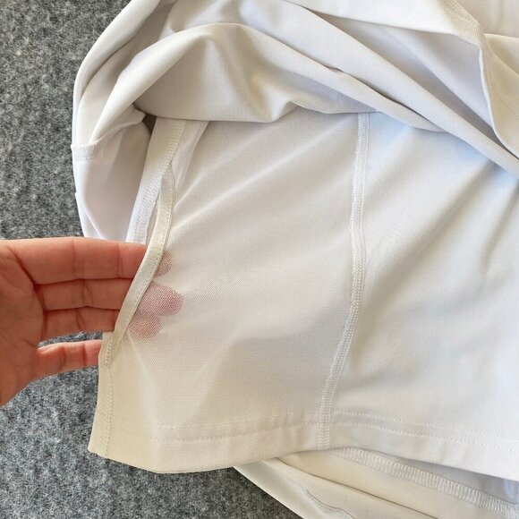Slazenger Womens White Tennis Pickleball 14" Skort Size L Built-in Shorts Pocket - Picture 6 of 11